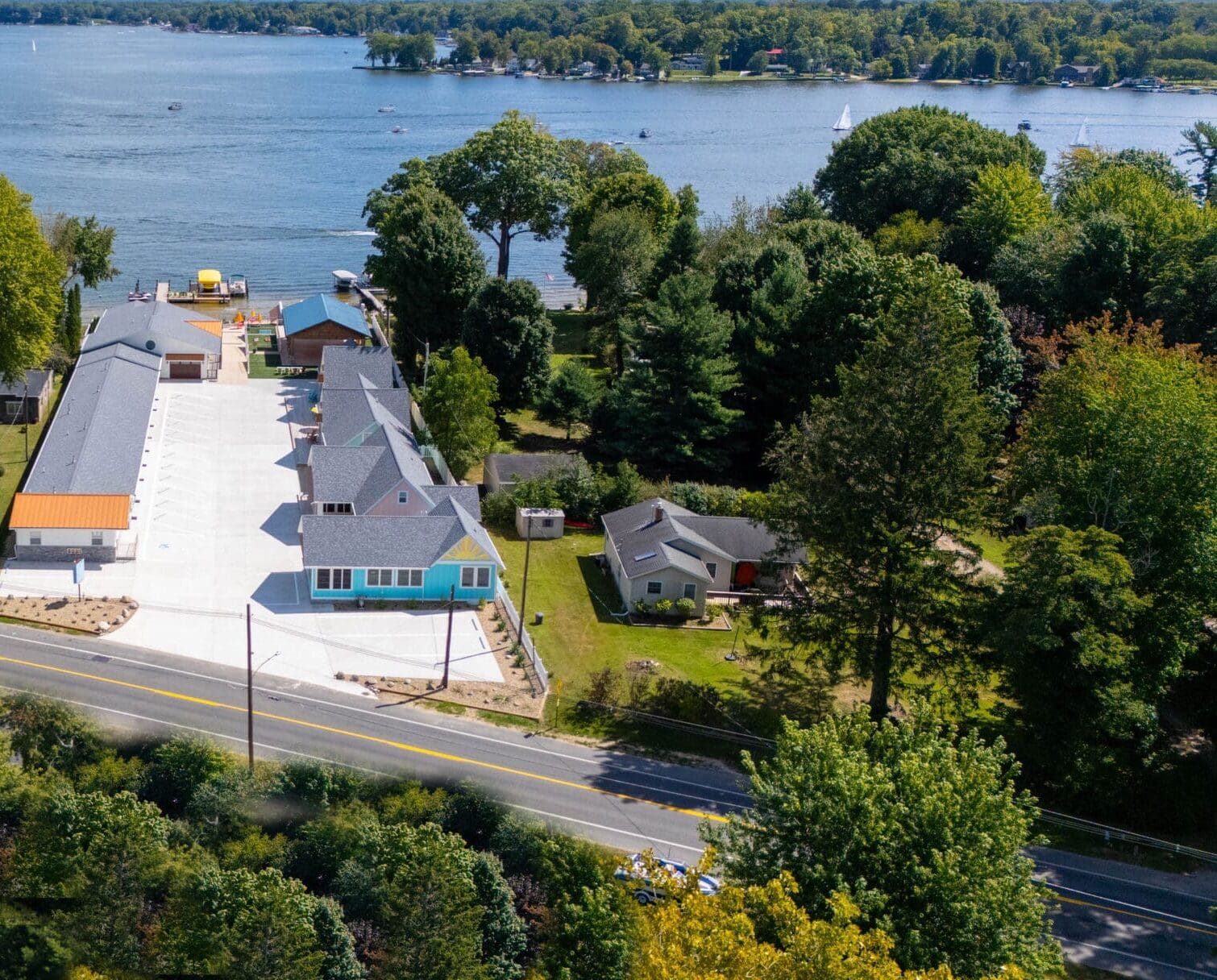 Drone photo of Shick's Lakeside Resort